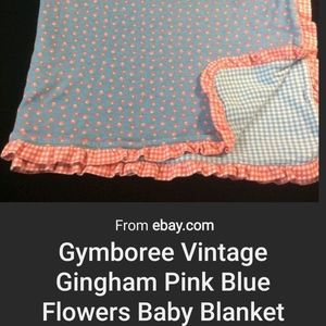 ISO Gymboree Gingham Pink Flowers Baby Blanket